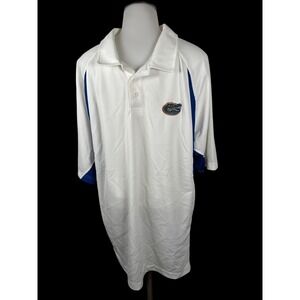 Men's Augusta Sports Florida Gators Polo Shirt Adult White Blue Augusta Size XL